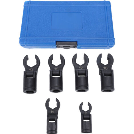 Jeu de clés à pied d'oie, 1/2 3/8 pouces, douille à 6 points, tête Flexible, jeu de clés pour conduite de carburant, ouverture 12mm 14mm 16mm 17mm 18mm 19mm 6 pièces