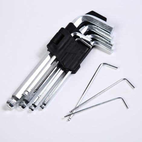 Jeu de Clés Allen Longues avec Embouts Torx et à Boule Métrique pour Serrage sous Angle dans Espaces Restreints