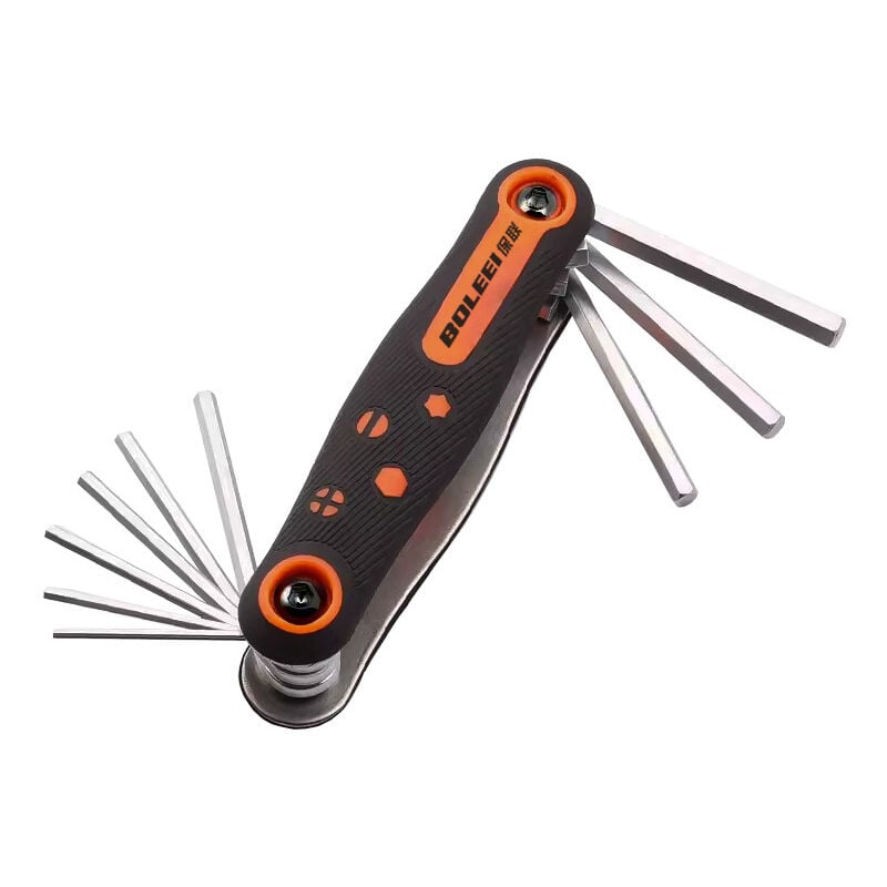 Jeu de Clés Allen Pliantes avec 8 Métriques Clés Hexagonales 1,5 à 10mm, Pliantes Métrique Clé Allen Males Six Pans avec 1,5, 2, 2,5, 3, 4, 5, 6 et 8