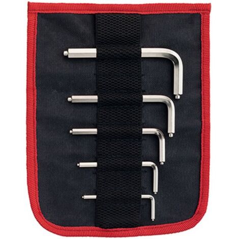 Jeu de clés coudées à 6 pans avec tenon, 5 pièces, Contenu : 3 4 5 6 8 mm