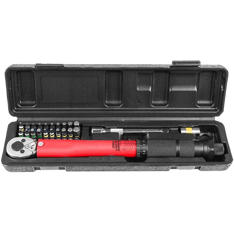 Lifcausal - Jeu de clés dynamométriques réglables Kit de clés à entraînement 1/4 pouce 2-24 N.m Outil à main Accessoire de réparation de vélo moto