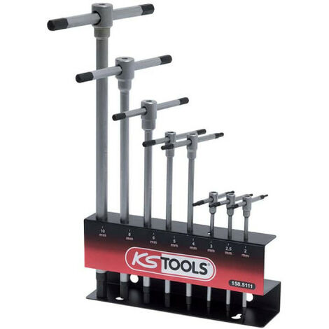 Jeu de clés KS TOOLS - Poignées en T - Sur présentoir métalliques - 8 pcs - 158.5111