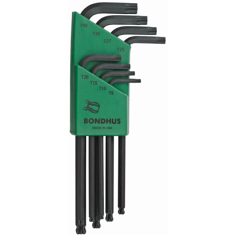 Bondhus - Lot de 8 clés d'angle Torx Pointe à bille T9-T40 11332
