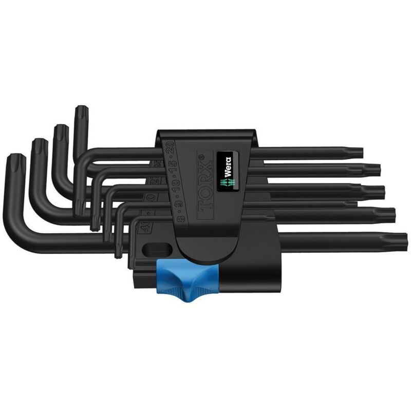 Wera - 967 L/9 torx® hf torx® intérieur Jeu de clés mâles coudées t 8, t 9, t 10, t 15, t 20, t 25, t 27, t 30, t 40 9 pi