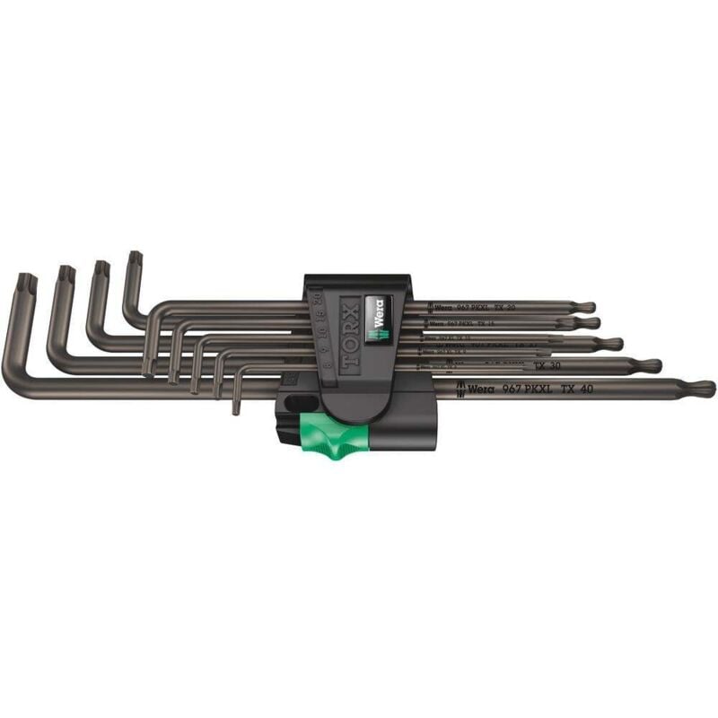 Wera - Set Clé allen long 9-unités T8-T40 Tête sphérique