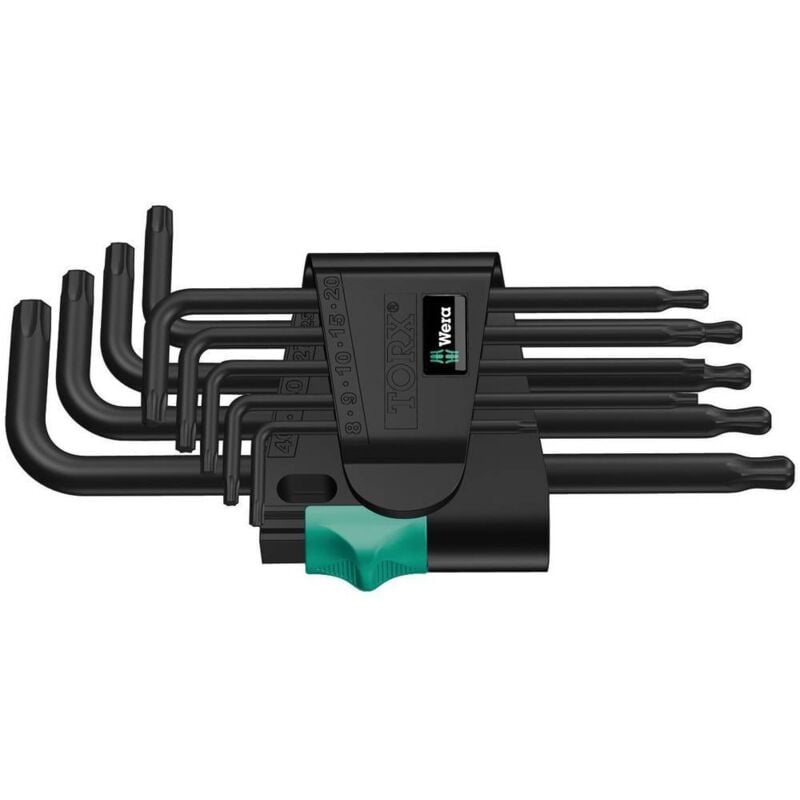 Wera - 967 PKL/9 torx® torx® intérieur Jeu de clés mâles coudées t 8, t 9, t 10, t 15, t 20, t 25, t 27, t 30, t 40 9 piè