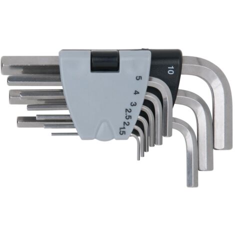 Jeu de clés mâles coudées pour vis 6 pans, EDELSTAHL, 9 pcs