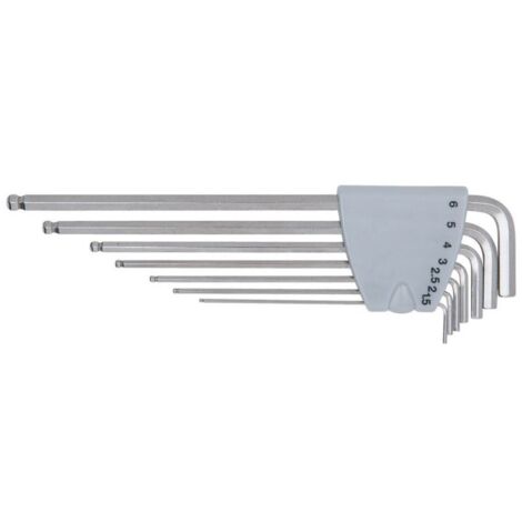 Jeu de clés mâles coudées pour vis 6 pans, EDELSTAHL XL, 7 pcs