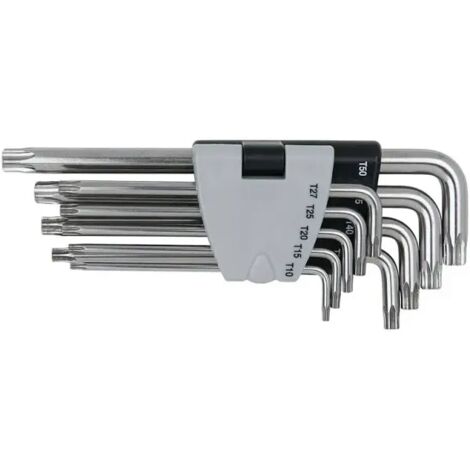 Jeu de clés mâles longues INOX TORX® percées 9 pièces