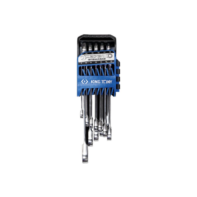 King Tony - Jeu de clés mixtes à cliquet en étui - 12 pièces de 8 à 22mm