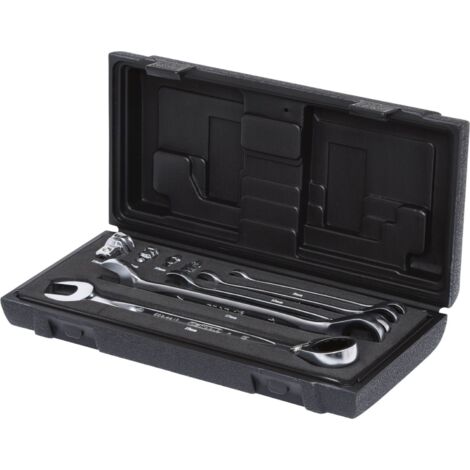 Jeu de clés mixtes à cliquet réversible GEARplus, 9 pcs