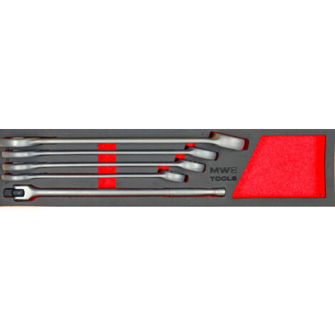 Jeu de clés mixtes à fourches Jumbo 20-36 mm 5 pièces module en mousse pour servante d'atelier MW Tools MWCO27365