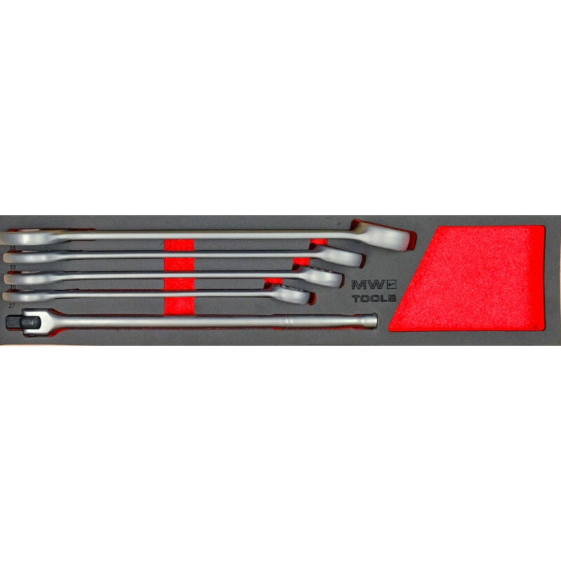 Jeu de clés mixtes à fourches Jumbo 20-36 mm 5 pièces module en mousse pour servante d'atelier Mw Tools MWCO27365