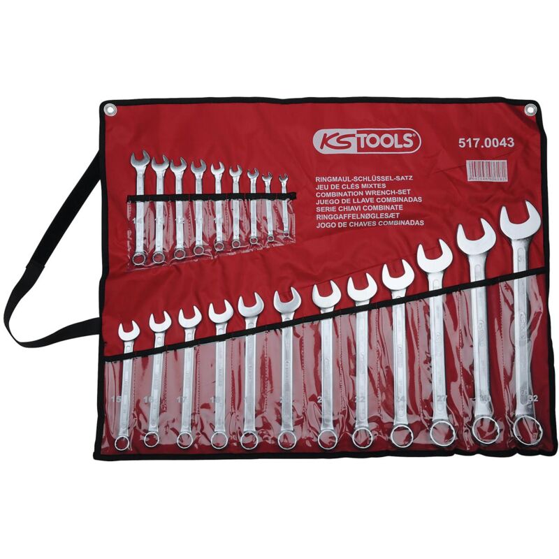 KS TOOLS Jeu de clés mixtes inclinées, 21 pcs 6-32mm - 517.0043