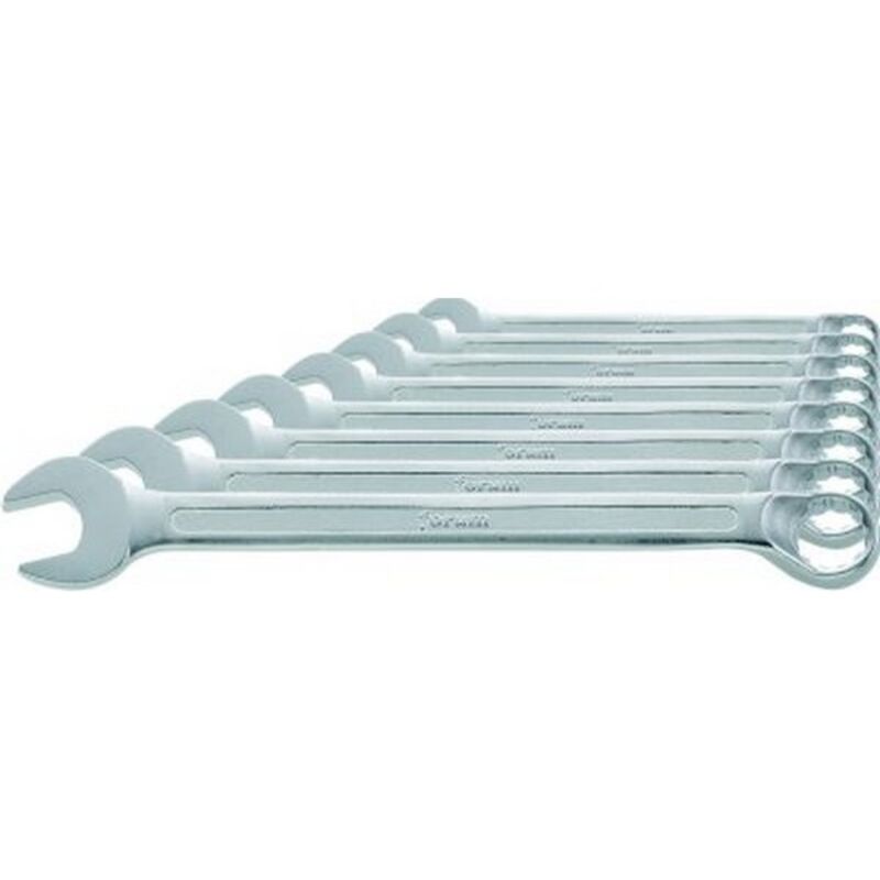 Jeu de clés mixtes en acier au chrome-vanadium, Quantité : 9 pièces, Contenu 8 9 10 13 14 16 17 19 24 mm