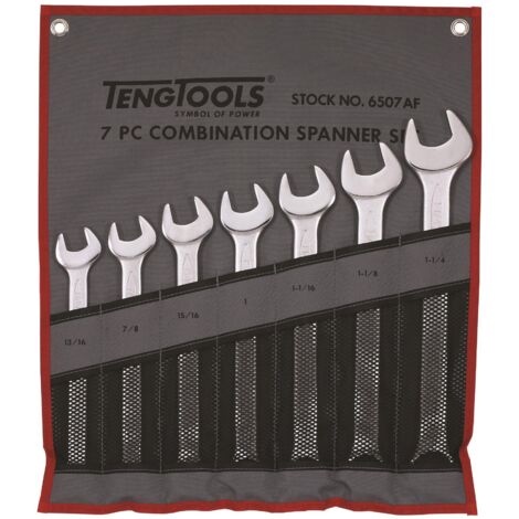 Jeu de clés mixtes en pouces 13/16" - 1-1/4"" Teng Tools 7 pcs.