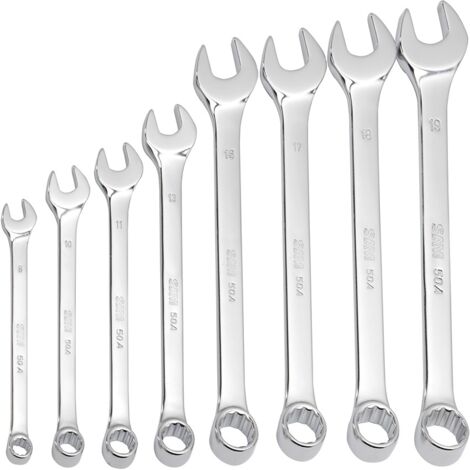 Jeu de clés mixtes SAM 50A 9 pièces en Acier au chrome-vanadium 8  19 mm ( Prix pour 1 )