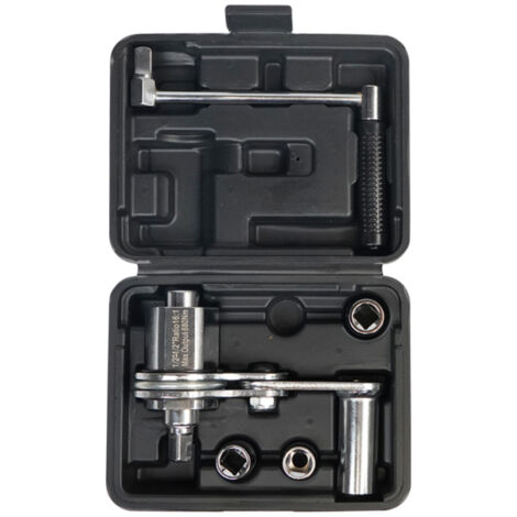 Jeu de clés multiplicatrices de couple avec douilles de 17 mm/19 mm/21 mm, en alliage d'aluminium robuste, pour le démontage et le montage de pneus. Coffret de rangement inclus.