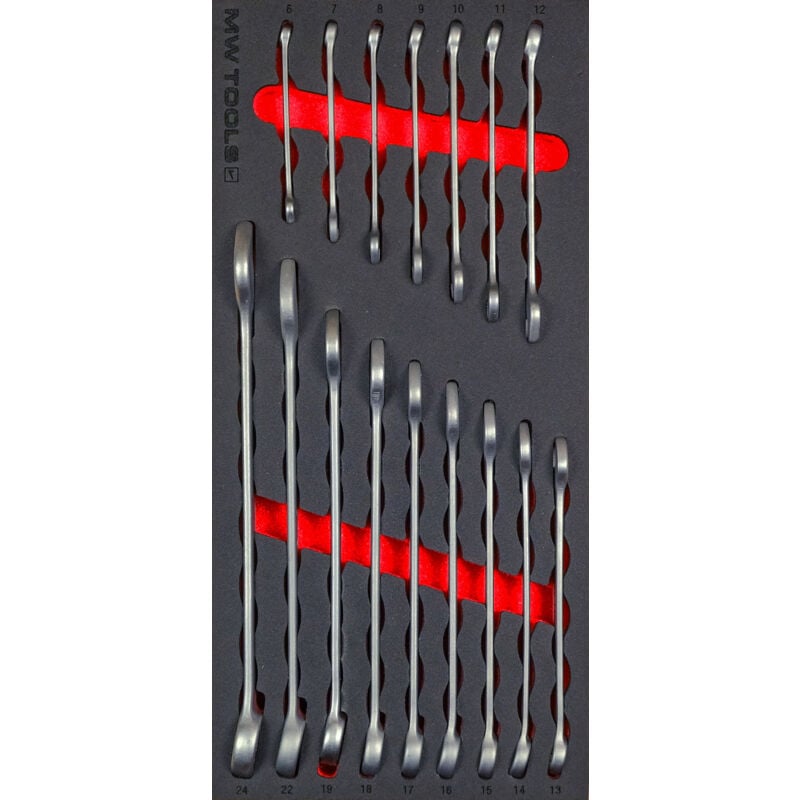 Mw Tools - Jeu de clés plates mixtes 6-24 mm 16 pièces module en mousse pour servante d'atelier MWCO16624