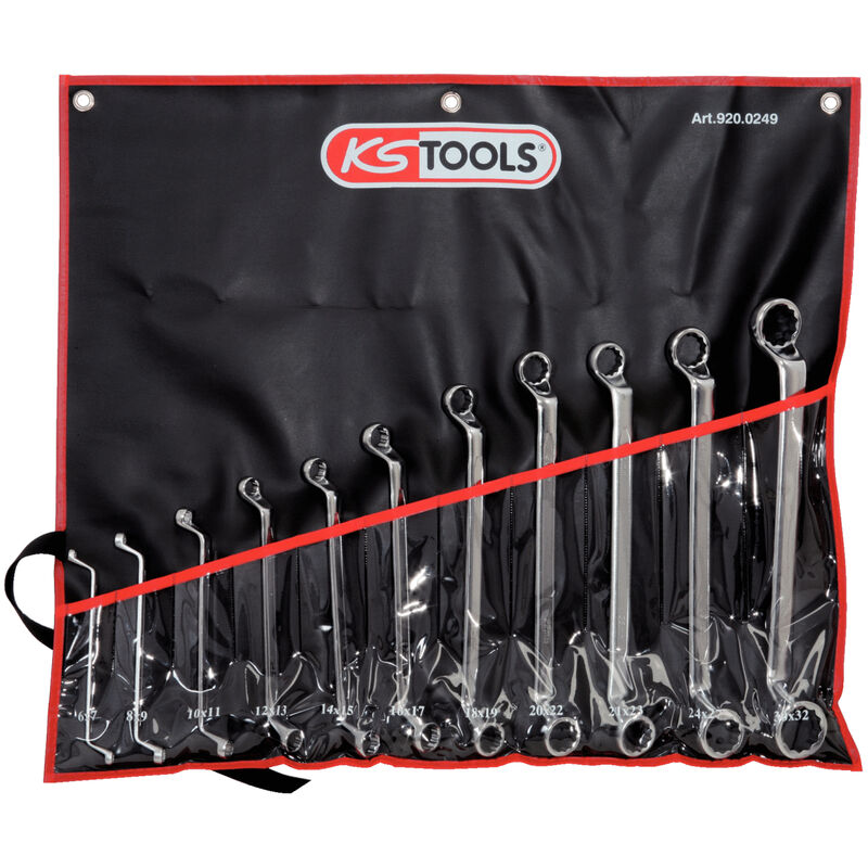 Jeux de clés polygonales contre-coudées - en trousse 11 pcs