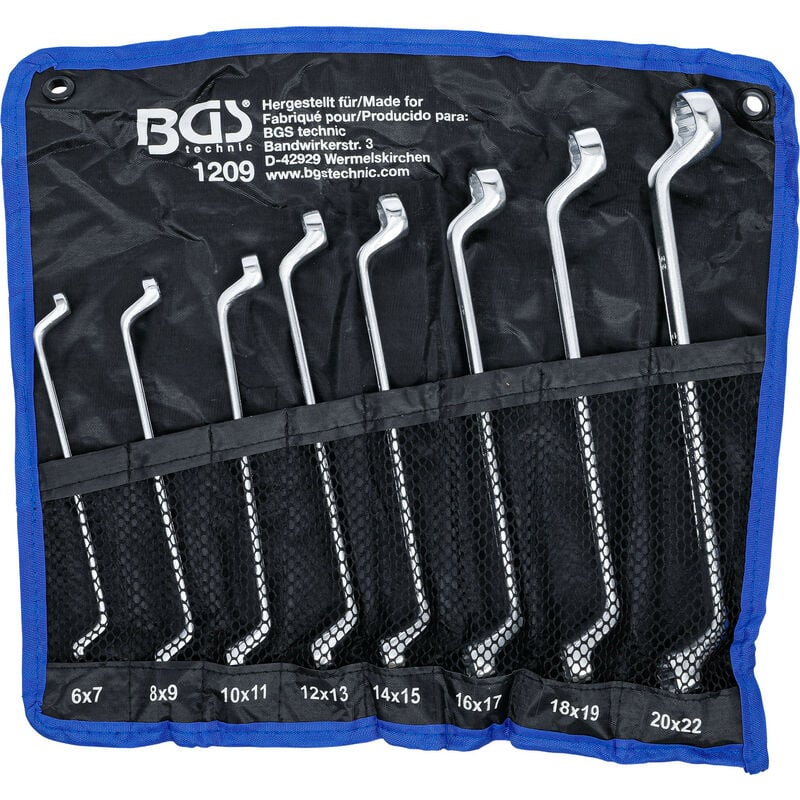 Bgs Technic - Jeu de cles polygonales contre coudees de 6 à 22 mm en pochette