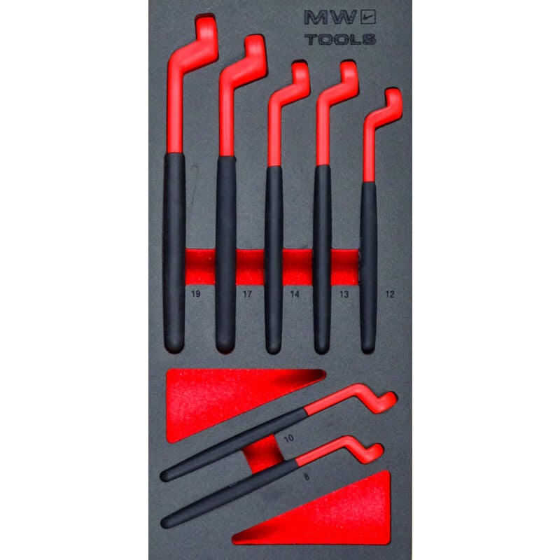 Jeu de clés polygonales 8-19 mm 7 pièces module en mousse pour servante d'atelier Mw Tools MWERI8197