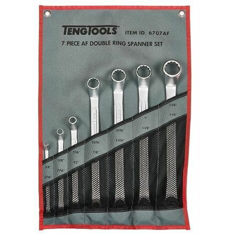 Jeu de clés polygonales pouce 7 pcs Teng Tools 6707AF