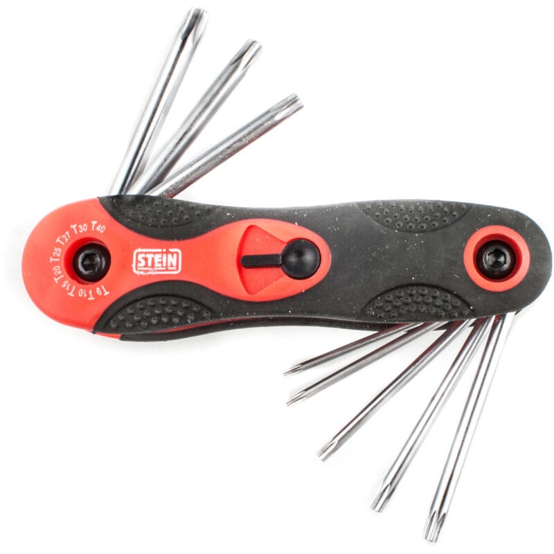 Alfa Dyser - Jeu de clés Torx Stein, couteau cr-v avec trou, 8 pièces