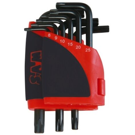 Jeu de clés Torx T8, T9, T10, T15, T20, T25, T27, T30, T40 9 pièces , SAM ( Prix pour 1 )