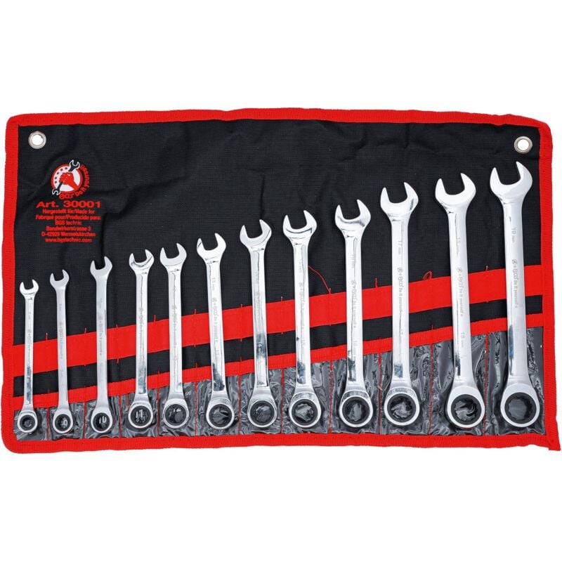 Bgs Technic - Jeu de clés mixtes à cliquet 8 - 19 mm 12 pièces