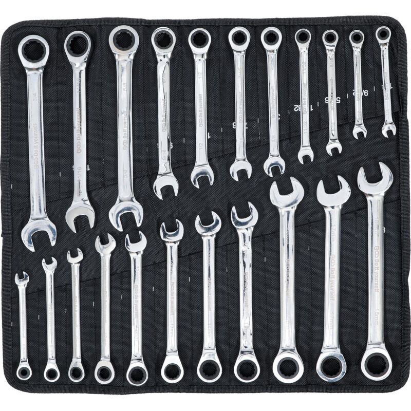 Bgs Technic - Jeu de clés mixtes à cliquet métriques + pouces 22 pièces