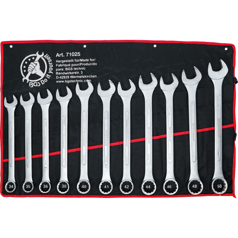 Jeu de clés mixtes xxl 34 - 50 mm 11 pièces