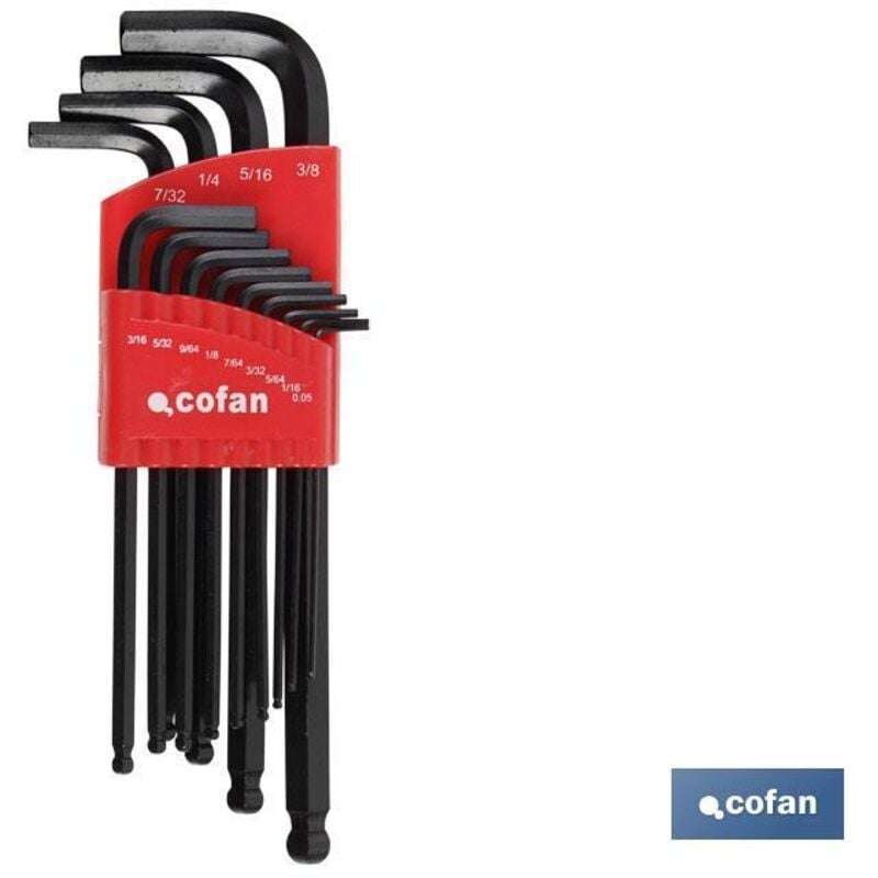 Jeu de 13 clés Allen à bille (pouces) 0,05-3/8