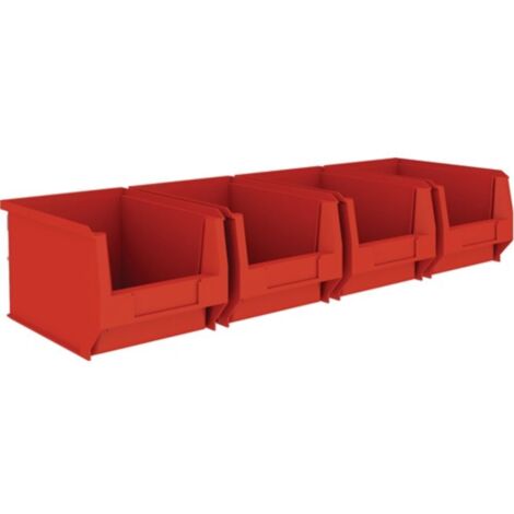 Jeu de coffrets de stockage visible H140xL602xP250mm STA avec porte-vis visible 4xMK4 rouge