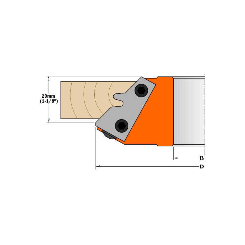 CMT - 695.011.01 jeu de couteaux pour bouvetage d'angle 45° 43X23X2