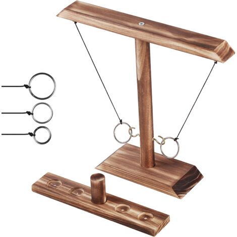 Jeu de crochets de table, jeu de lancer d'anneaux pour enfants adultes, crochet en bois fait à la main en plein air et jeux de tir à l'anneau pour la fête des adultes