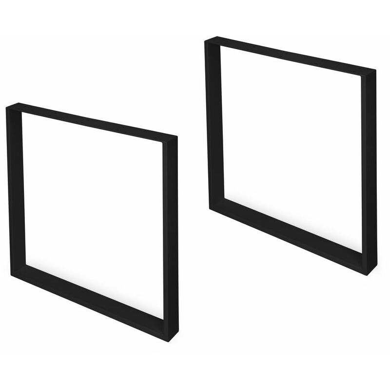 EMUCA Jeu de pieds rectangulaires Square pour table, H 720 x 800 mm, Peint en noir