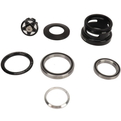 Jeu de direction en alliage d'aluminium pour fourche avant de 1,5 pouce avec écrou étoile et roulements, compatible avec pivot conique 44-49,7 mm.