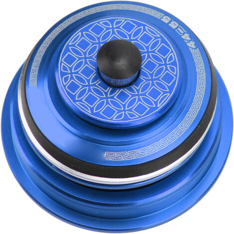 Jeu de direction VTT en alliage d'aluminium Viaron, fourche tube droit, couleur bleu.