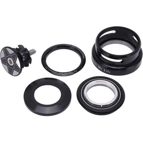 Jeu de direction VTT étanche double roulement, usinage CNC pour fourche avant et cadre 44-49,7 mm, compatible VTT tout-suspendu et rigide.