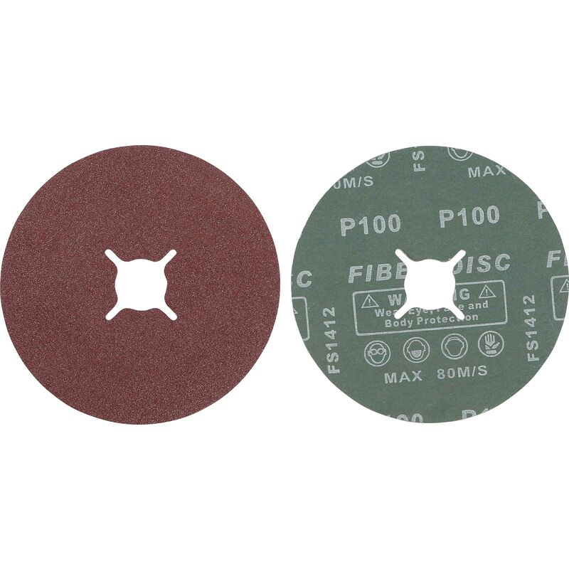 Jeu de disques abrasifs à fibres GRAIN100 oxyde d'aluminium 10PIÈCES bgs 42028