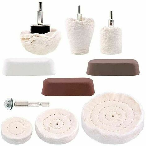 Jeu de disques de polissage 10 pices avec pate polir - Disques de polissage pour tournevis sans fil - Aluminium poli et acier inoxydable