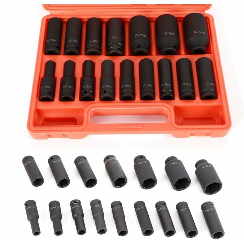 Jeu de douilles à choc 1/2' pour visseuse à percussion, douilles à choc