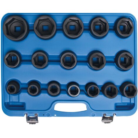 Jeu de douilles à choc  20 mm (3/4")  19 - 55 mm  17 pièces