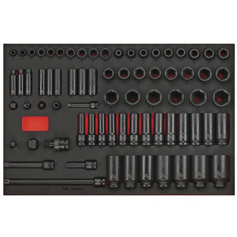 Jeu de douilles à choc Foam4x4 tray 1/2 3/8 8- 32mm 73 pièces Teng Tools TTEISK73