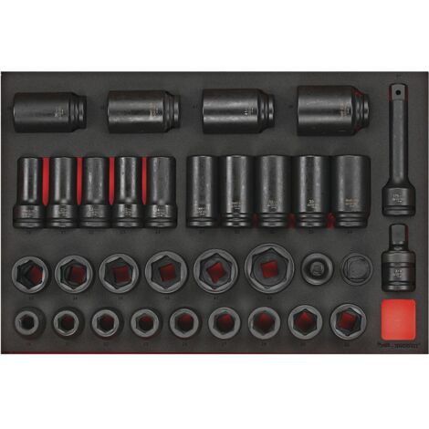 Jeu de douilles à choc Foam4x4 tray 3/4 19- 50mm 33 pièces Teng Tools TTEISK33