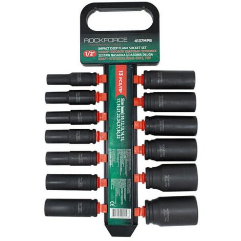 Jeu de douilles à choc longues 1/2" 10-32 mm