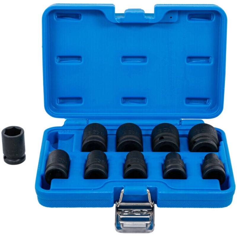 Jeu de douilles à choc, six pans 12,5 mm (1/2') 3/8 - 15/16' en pouce 10 pièces