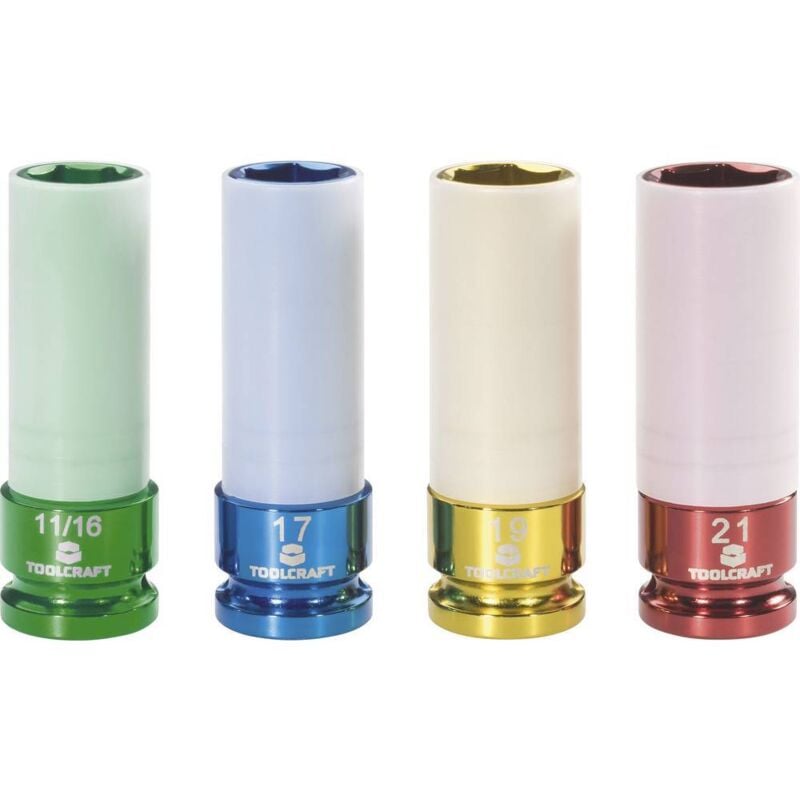 Jeu de douilles à chocs renforcées 1/2 (12.5 mm) 4 pièces 821580 - Toolcraft