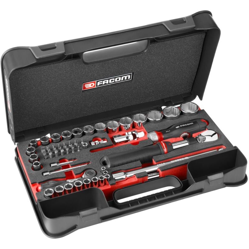 Jeu de douilles à cliquet Facom OGV GRIP 1/2", 1/4" 60 pièces ( Prix pour 1 Kit )